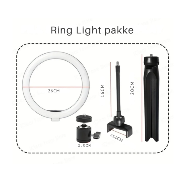 selfie ring light phone holder dimmable