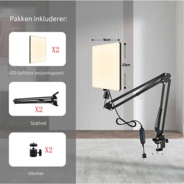 Desktop Ring Light med mykt lys