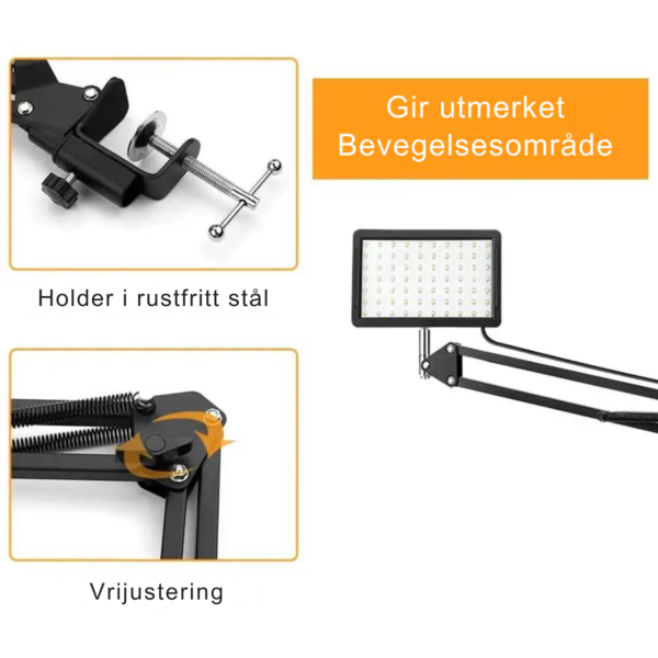 Desktop Ring Light lyser opp skrivebord