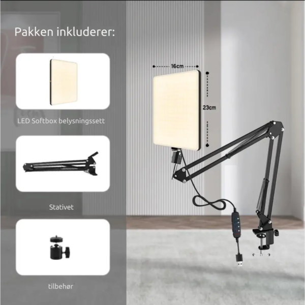 Profesjonell Desktop Ring Light på skrivebord