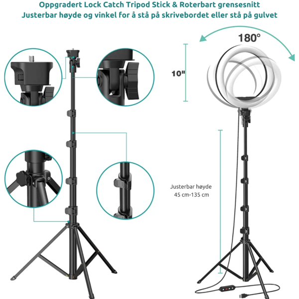 Led Ring Light Dimmable på skrivebord for arbeid