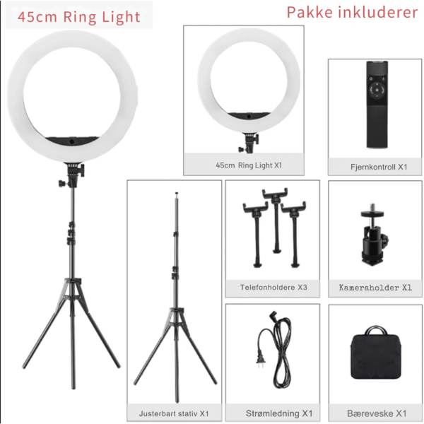 Profesjonelt Ring Light With Stativ