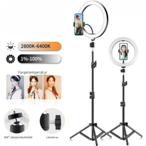 Ring Light For YouTube tent på skrivebord for videoer